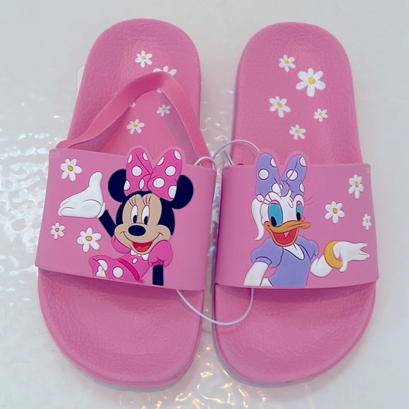 🆕 Disney Minnie Mouse & Daisy Duck Ltd Edition Kids Slide Sandals w/Strap - Picture 1 of 6
